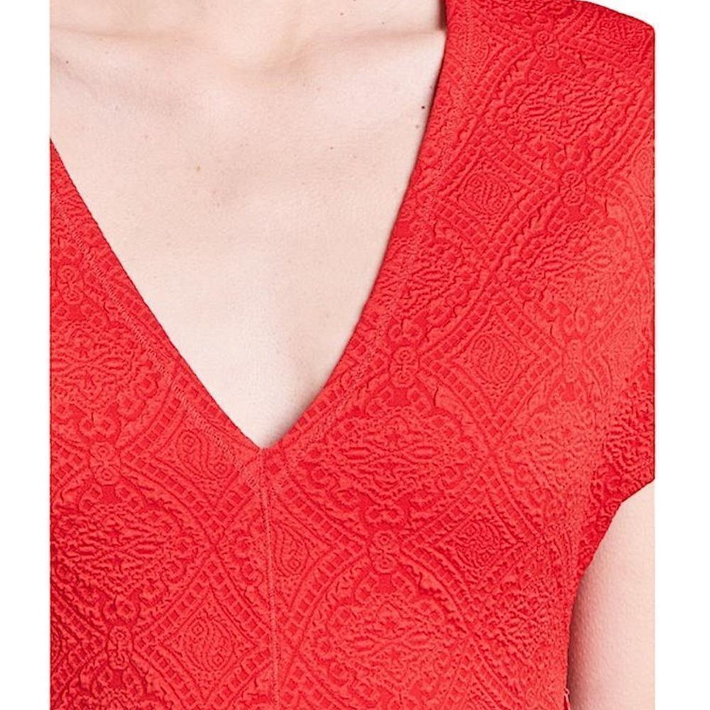Opening Ceremony Medallion Jacquard Fit & Flare Red Dress - Picture 4 of 10